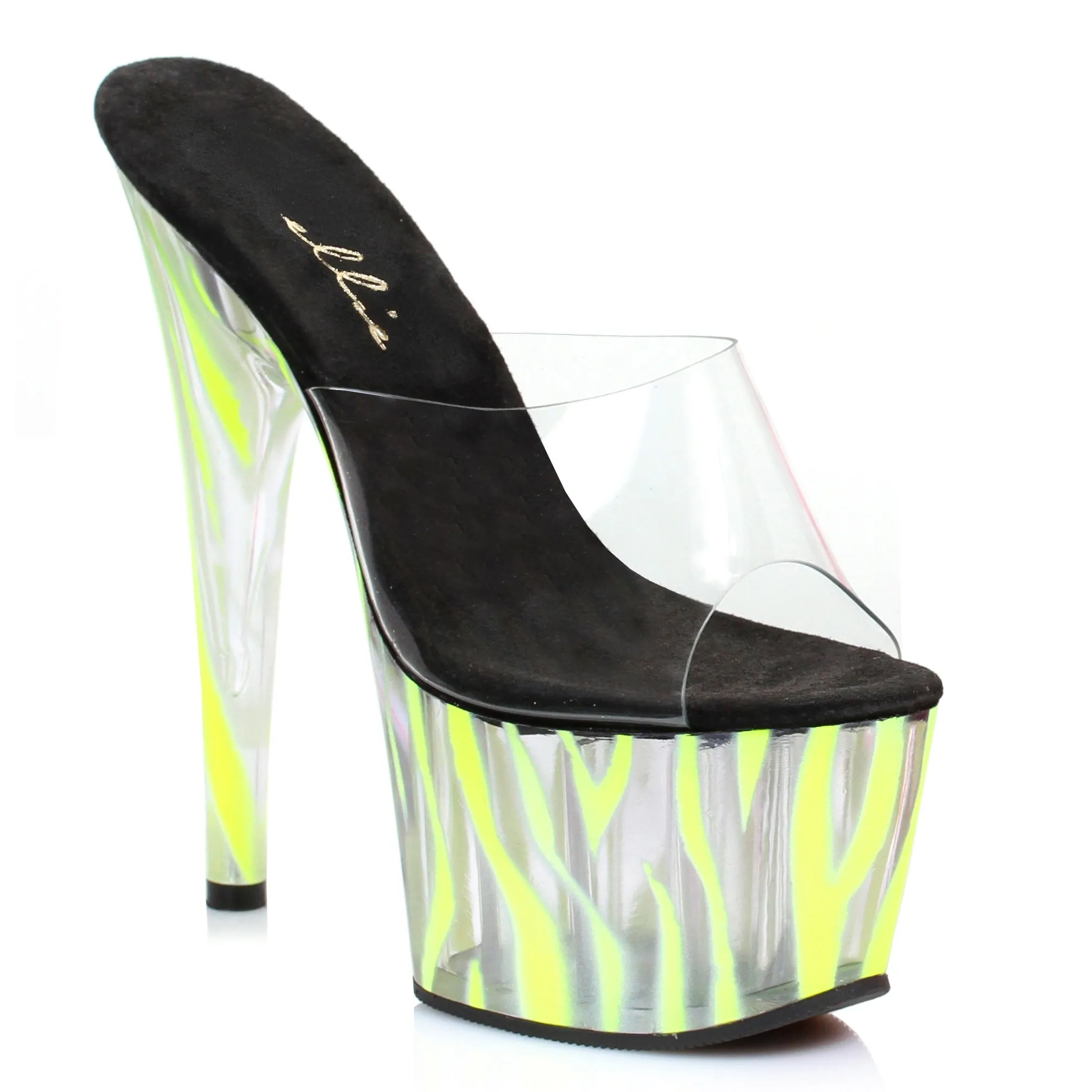 709-ZEBRA 7" Inch Mule With Blacklight Zebra Pattern