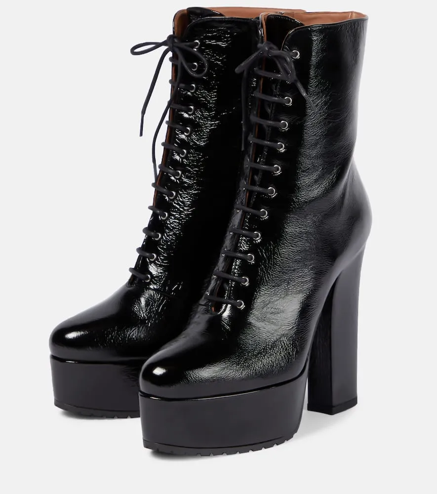 Alaia Leather platform ankle boots