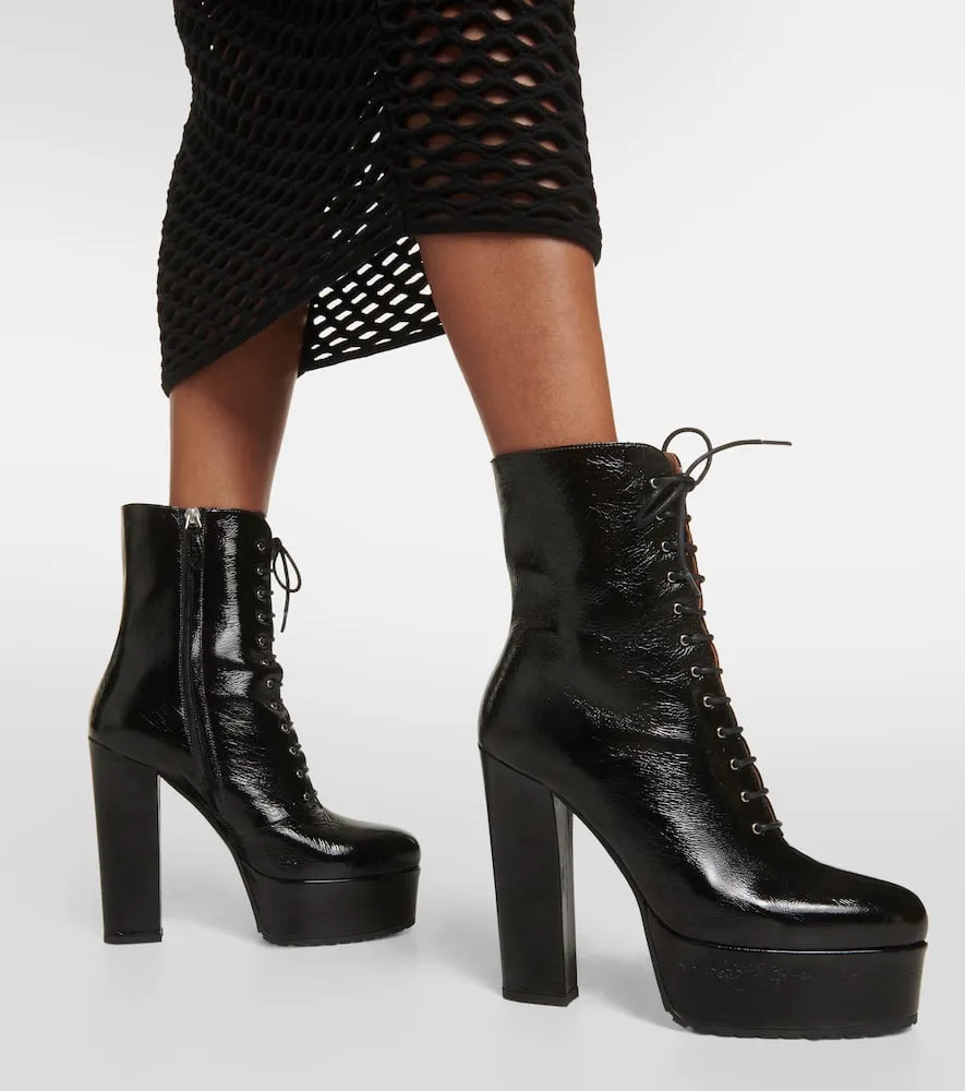 Alaia Leather platform ankle boots