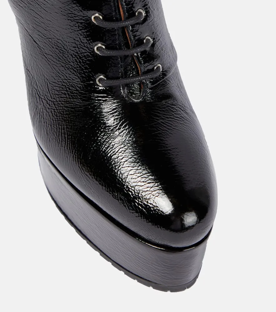 Alaia Leather platform ankle boots