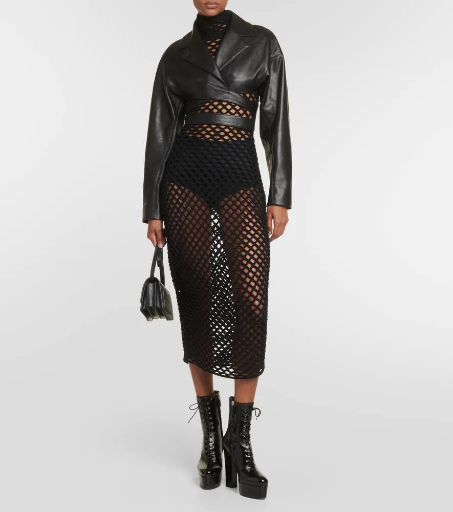 Alaia Leather platform ankle boots
