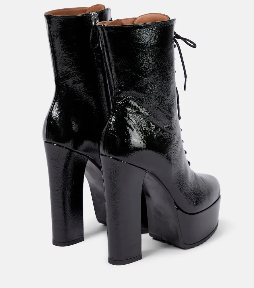Alaia Leather platform ankle boots
