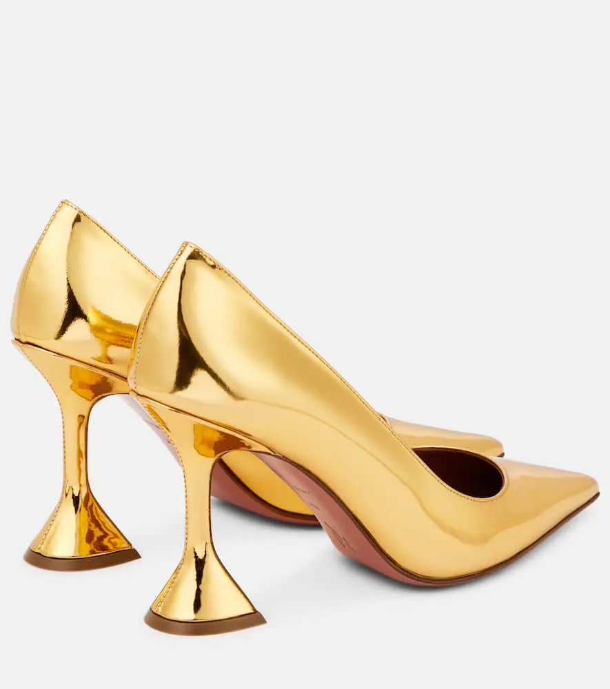 Amina Muaddi Ami mirrored leather pumps
