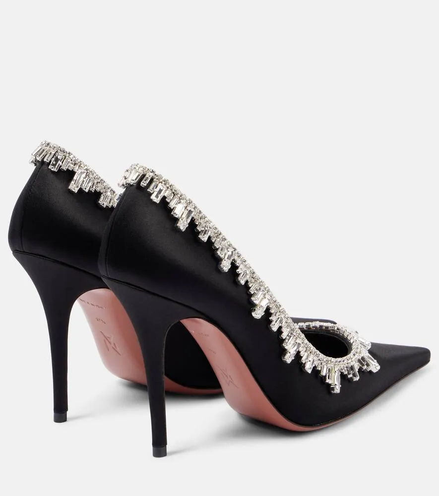 Amina Muaddi Begumissima 105 embellished satin pumps