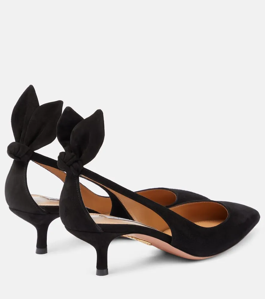 Aquazzura Bow Tie 50 suede pumps