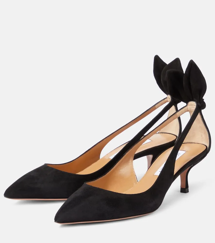 Aquazzura Bow Tie 50 suede pumps