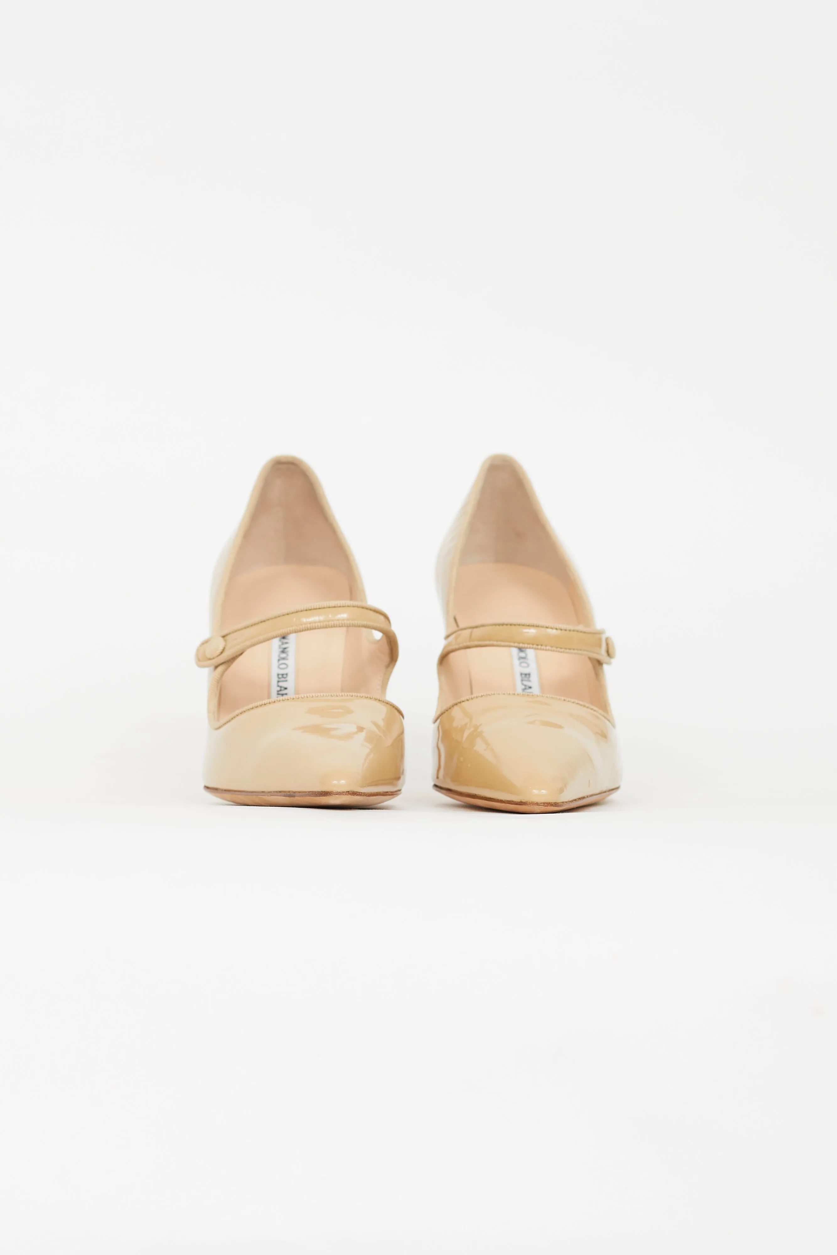 Beige Patent Mary Jane Pump