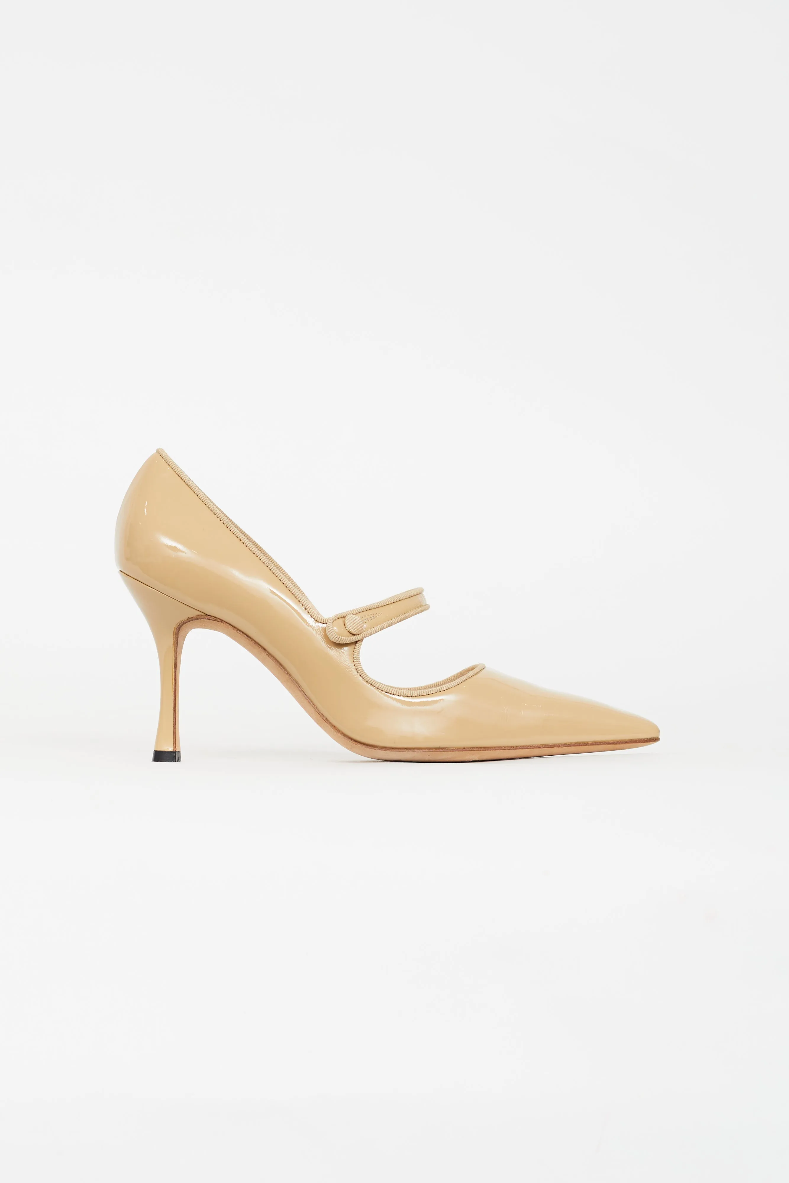 Beige Patent Mary Jane Pump