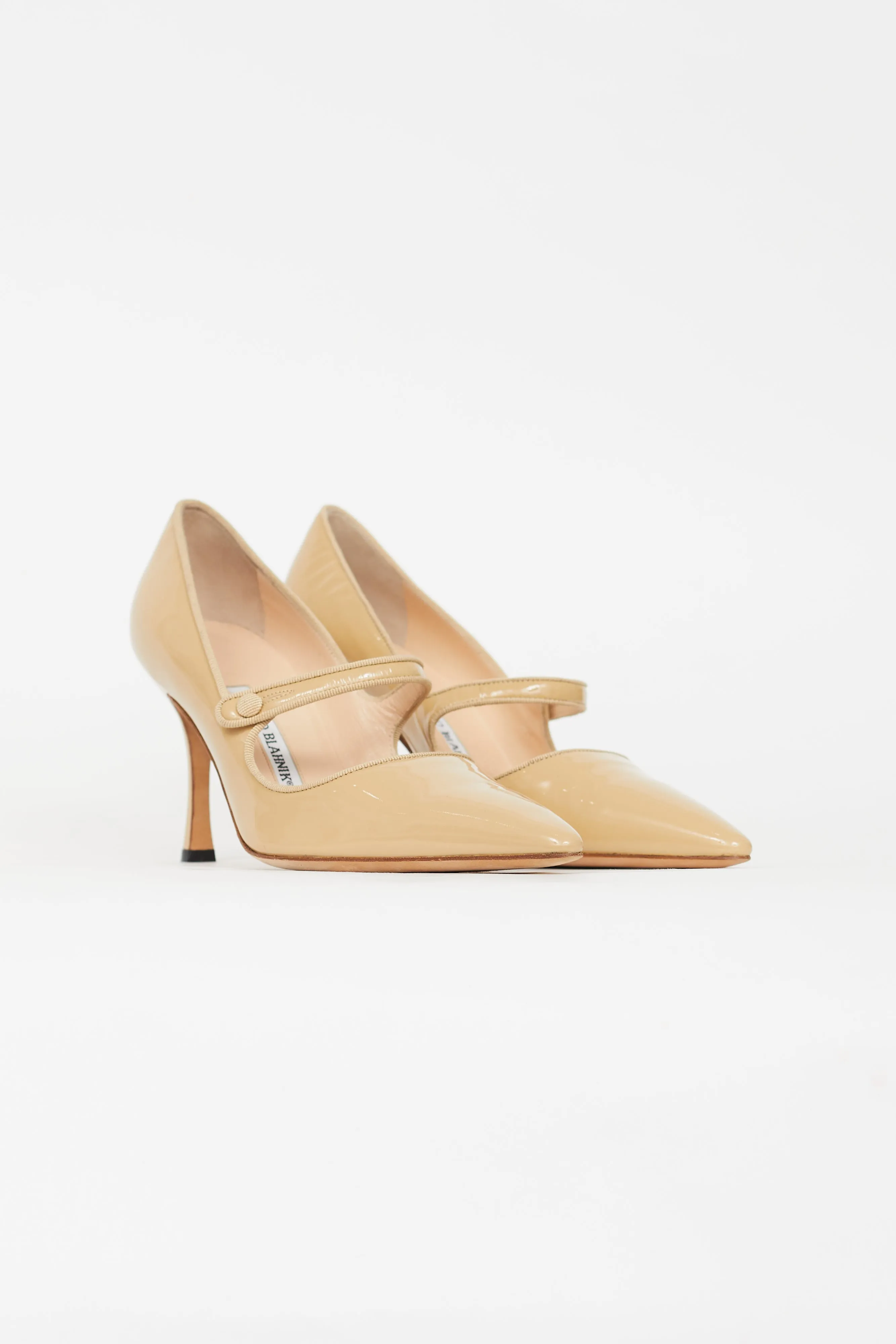 Beige Patent Mary Jane Pump