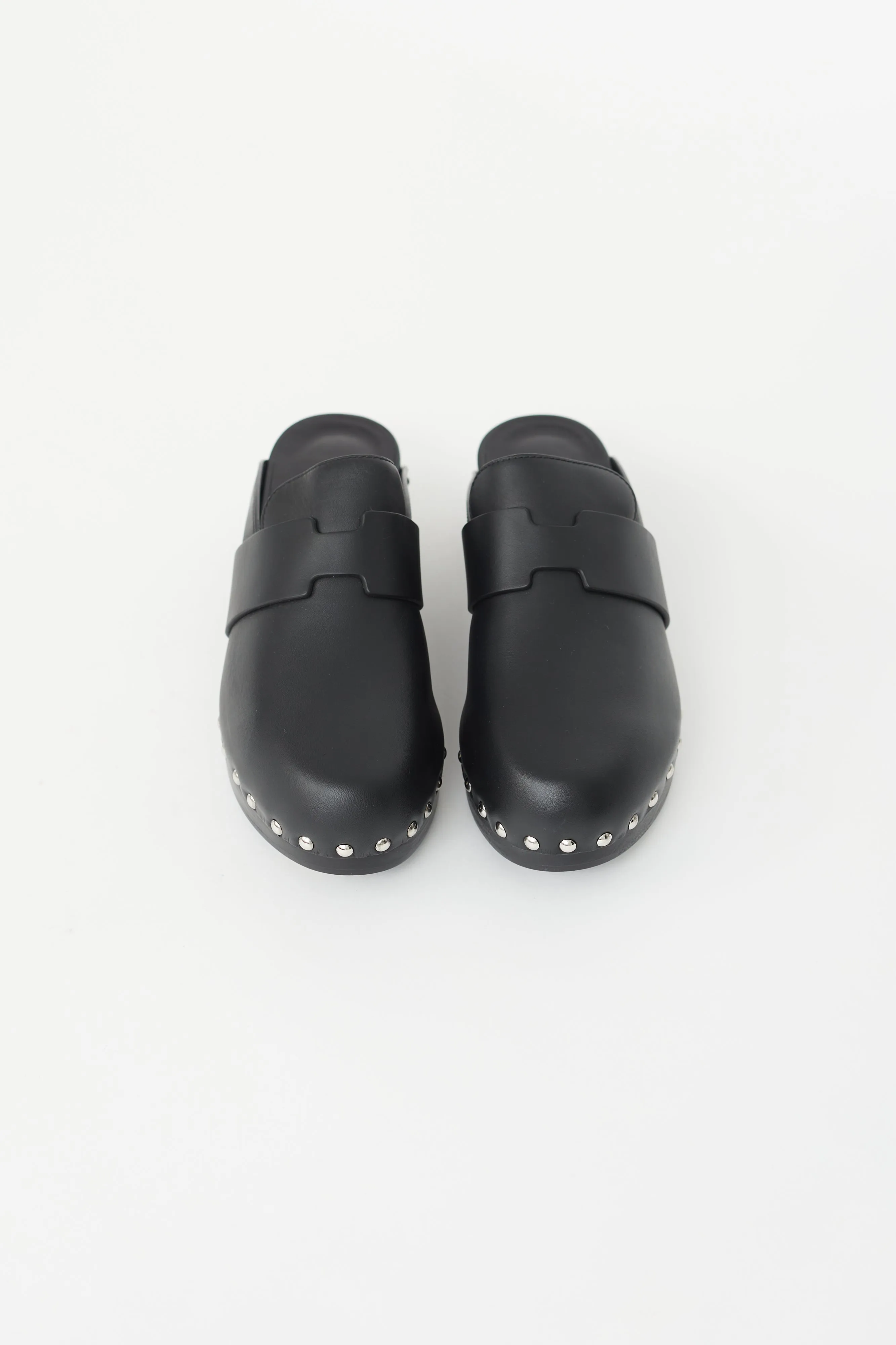 Black Leather Calya Mule