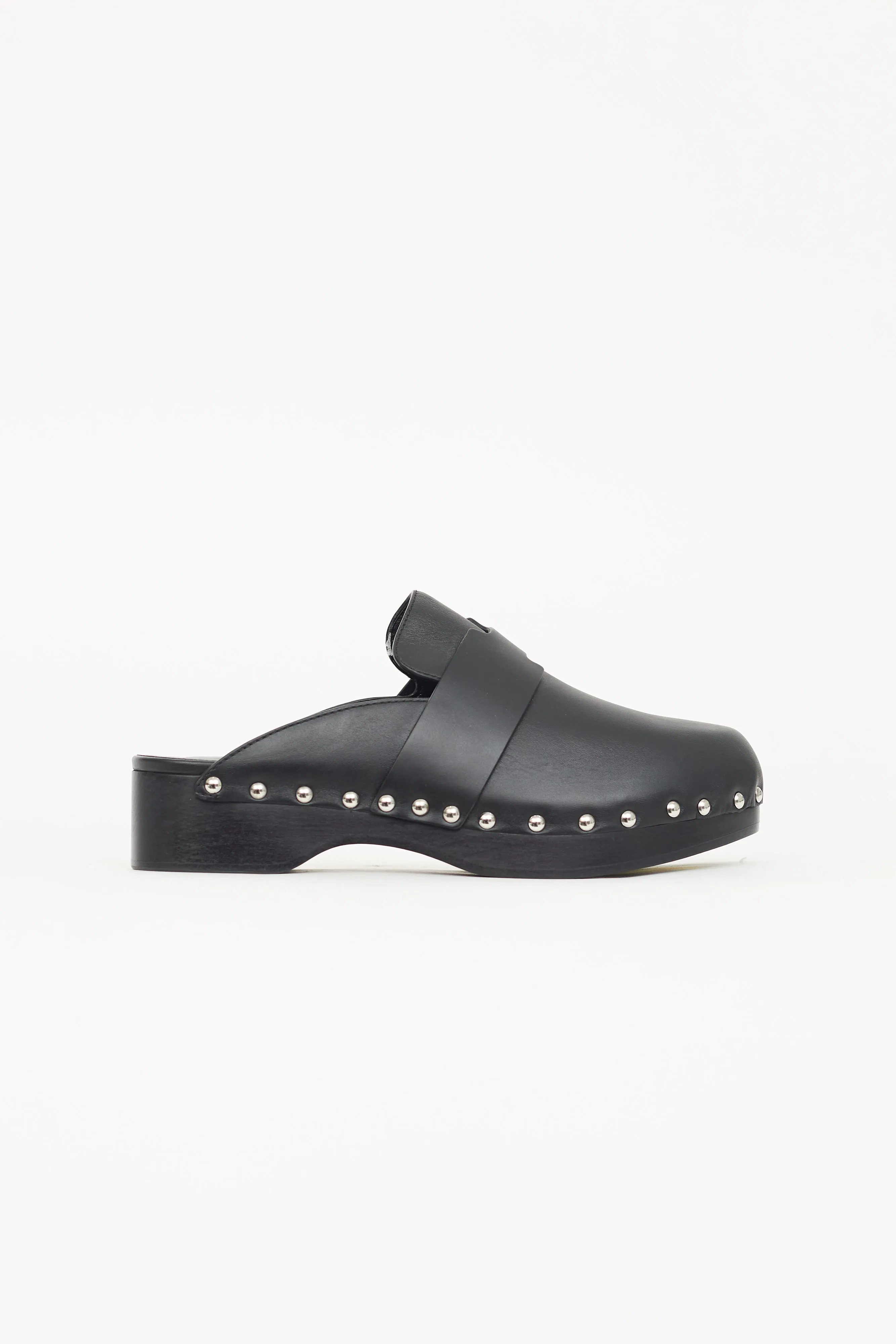 Black Leather Calya Mule