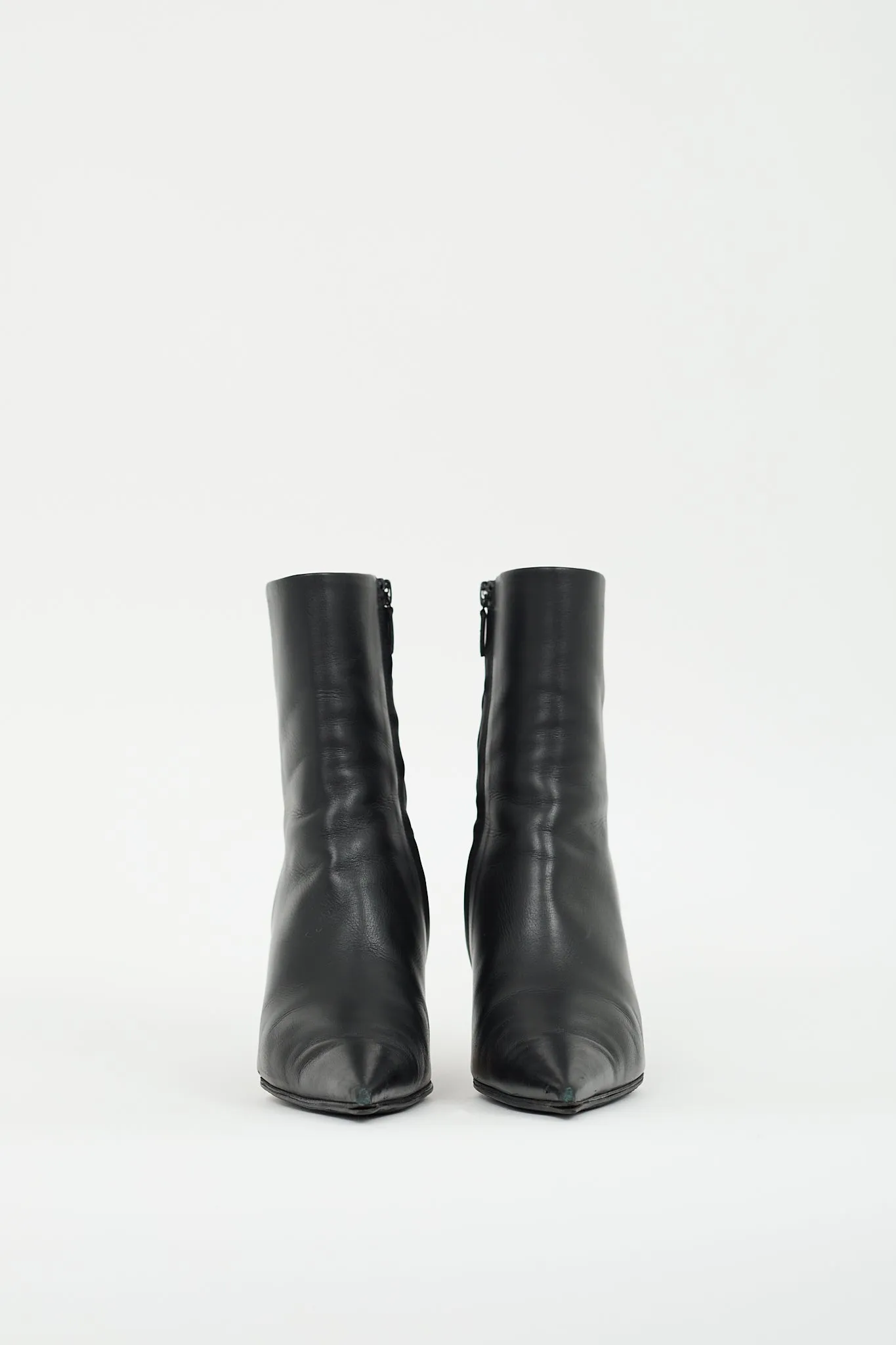 Black Leather Knife Boot