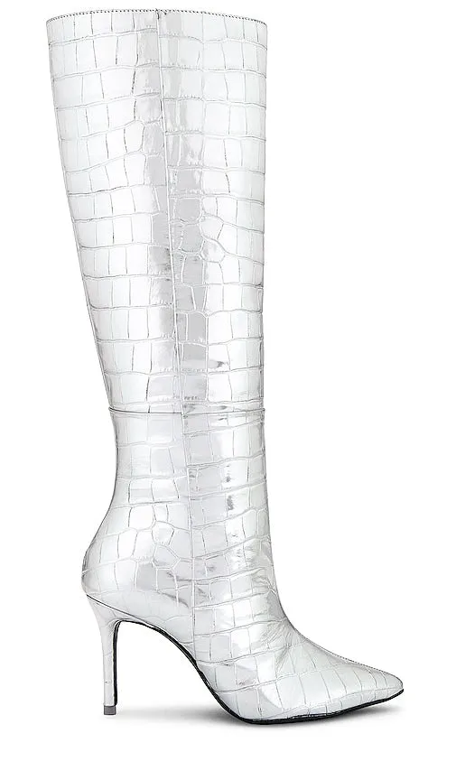 BLACK SUEDE STUDIO Tory Boot in Metallic Silver