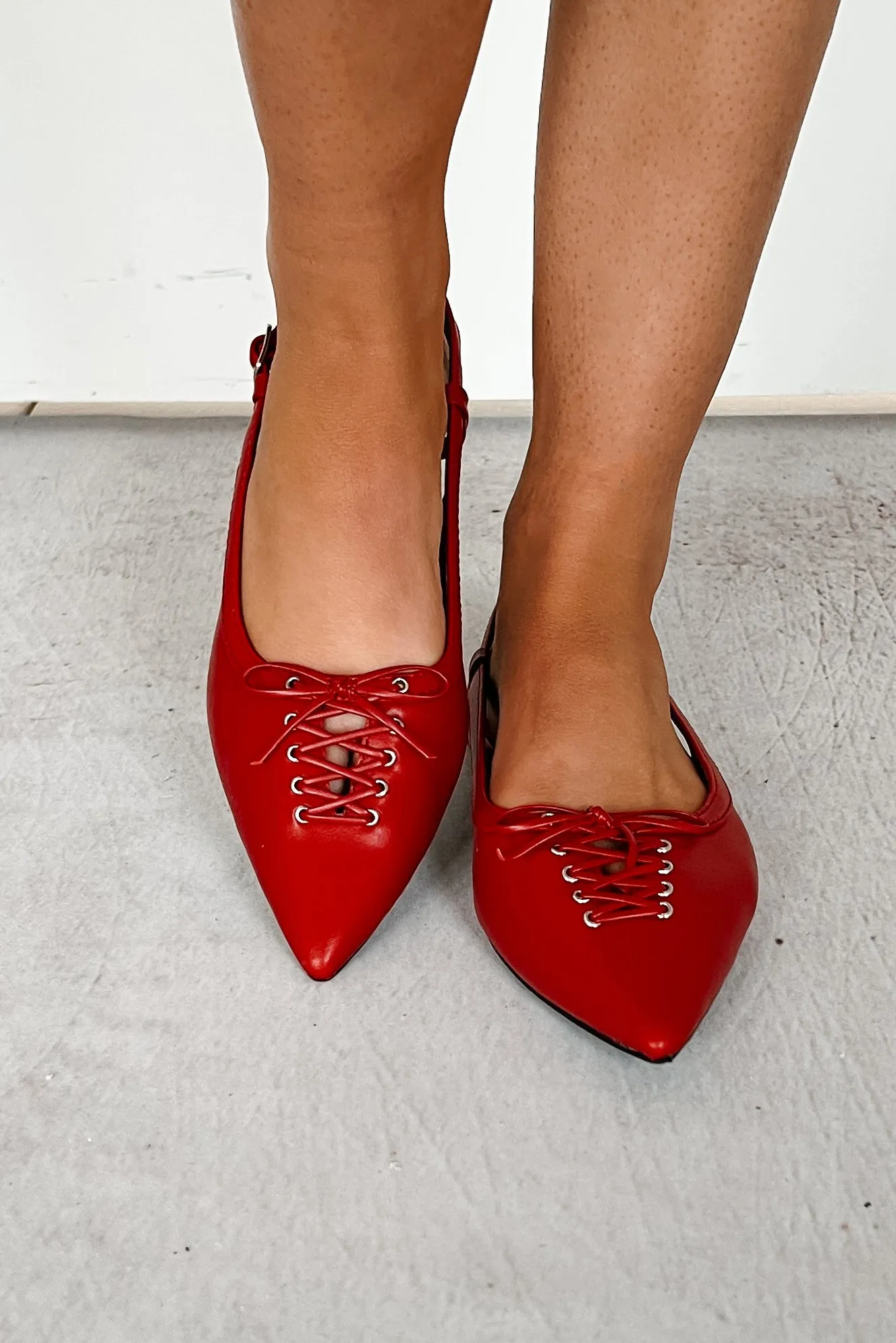 Blaire Pointed Slingback Mule (Red)