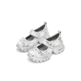 Butterfly Manor Butterfly Dream Series Chinoiserie Jane Shoes In Silver
