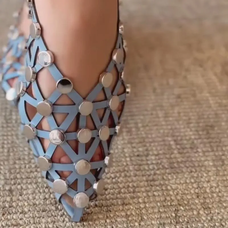 Crystal Pointed-Toe Slingback Flats