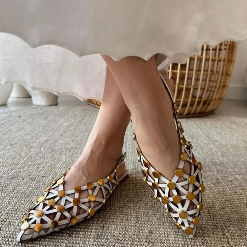 Crystal Pointed-Toe Slingback Flats