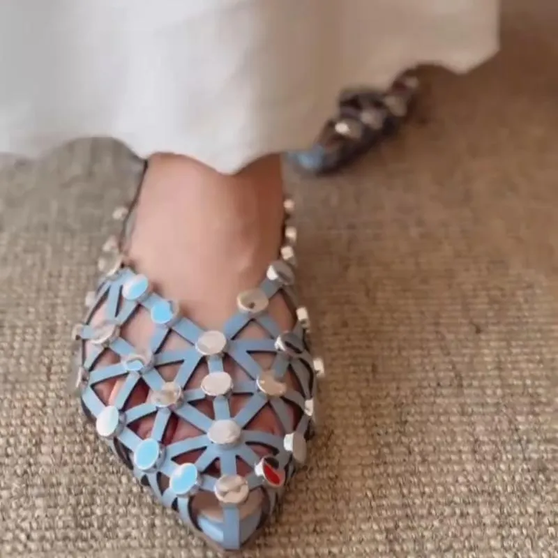 Crystal Pointed-Toe Slingback Flats