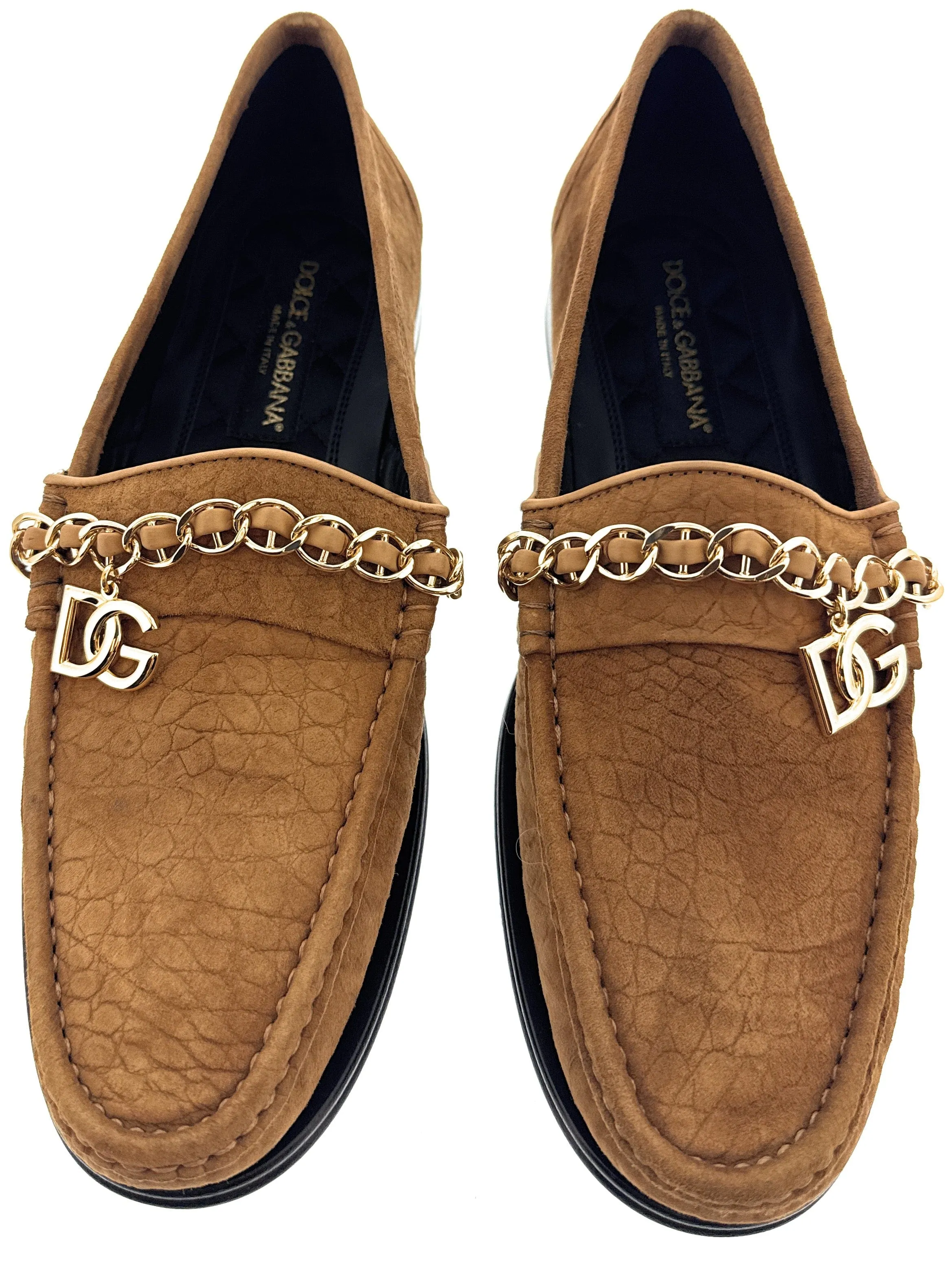 Dolce & Gabbana Men's Black & White Woven Raffia Loafers Slip-On Shoes-EU41