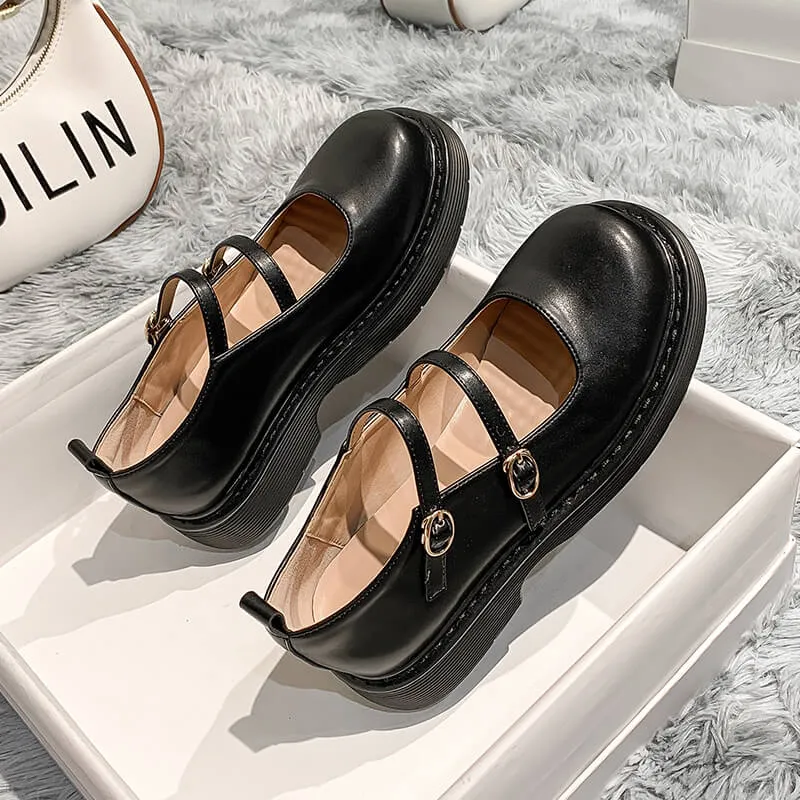 Dollcore Double Buckle Mary Jane Shoes