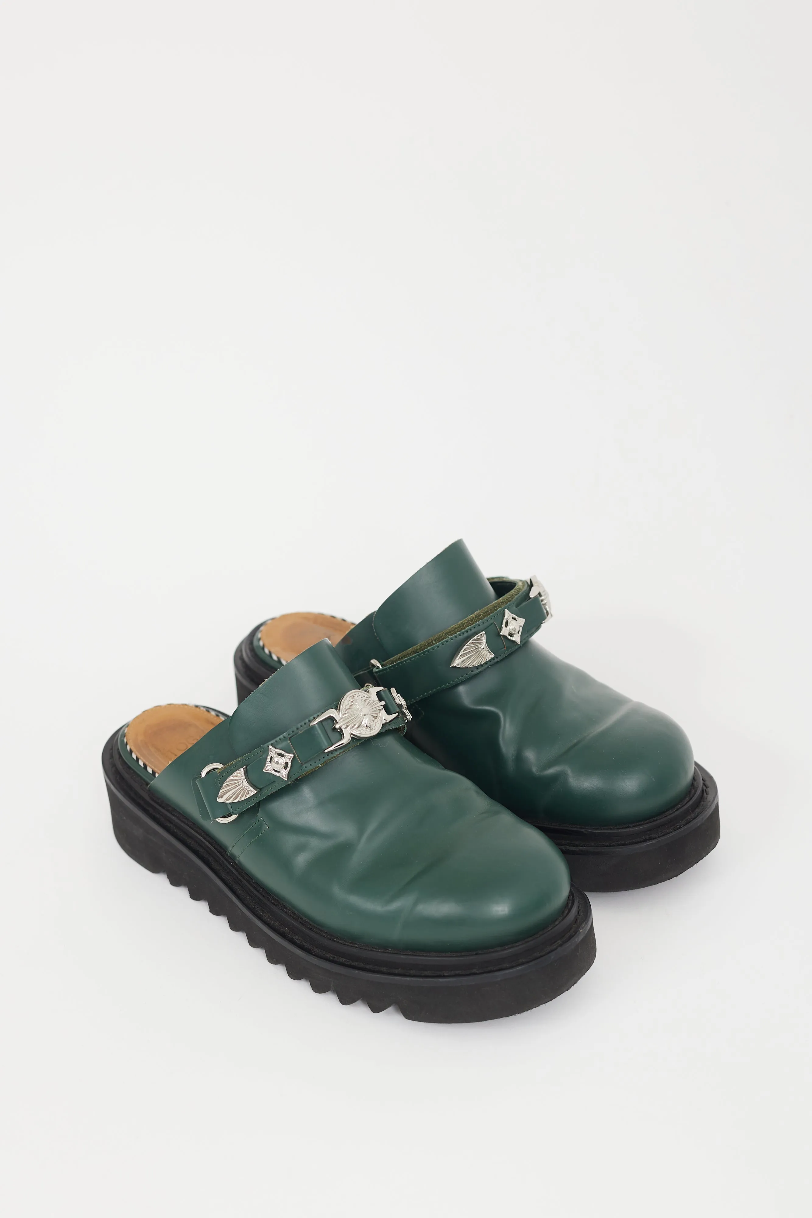 Green & Silver Chunky Mule