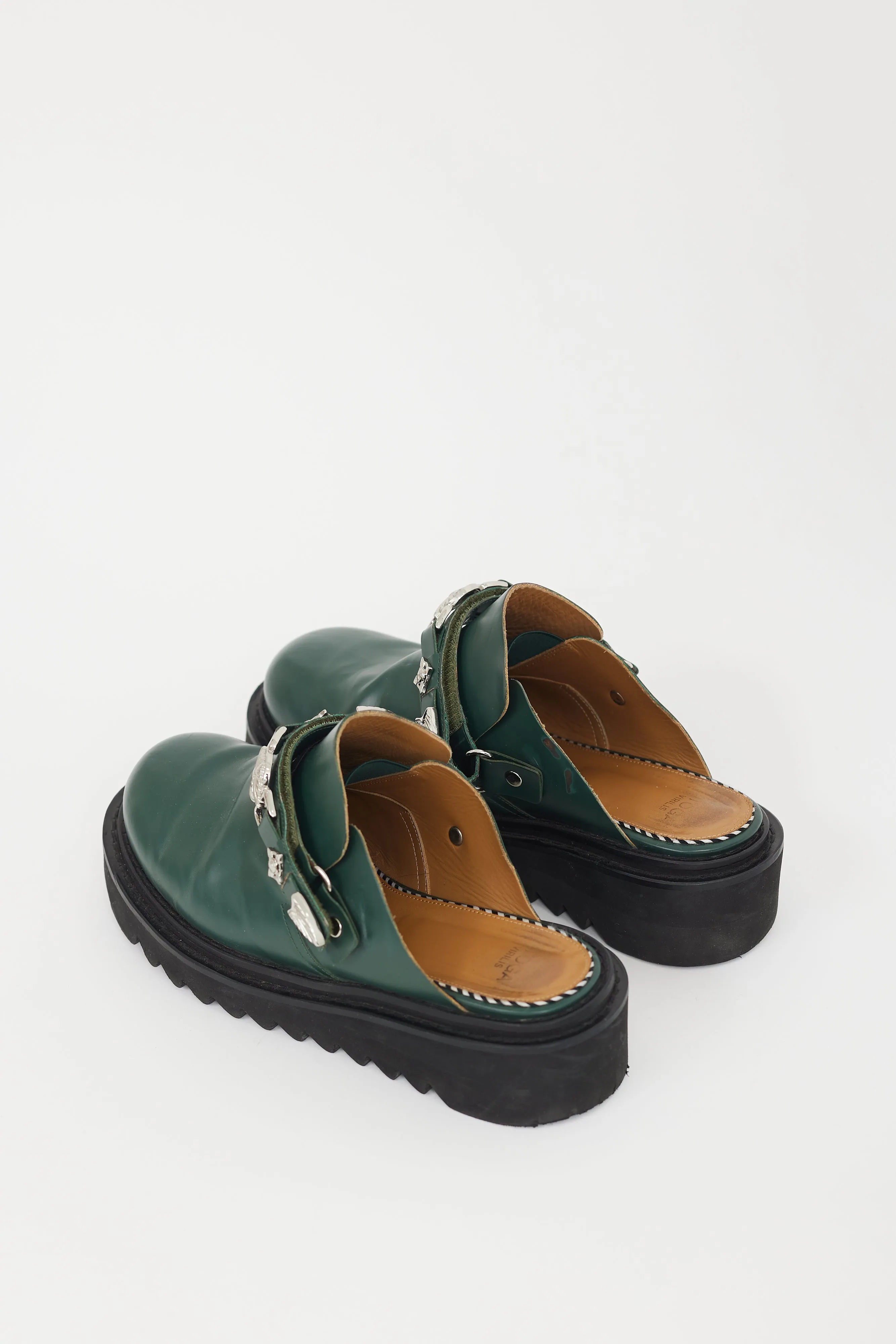 Green & Silver Chunky Mule