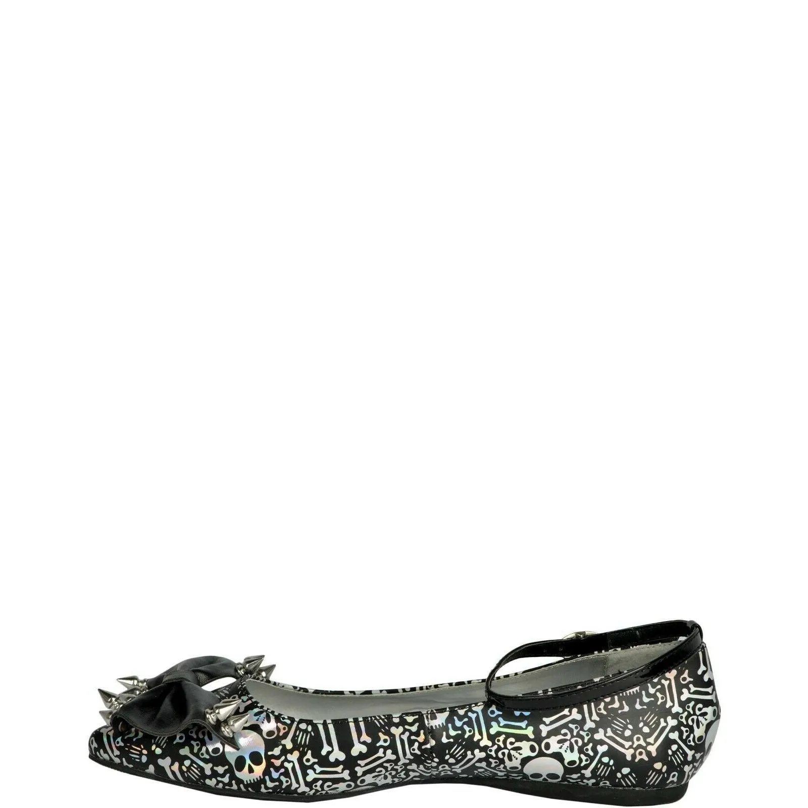 Hologram Bones Ankle Strap Womens Flats