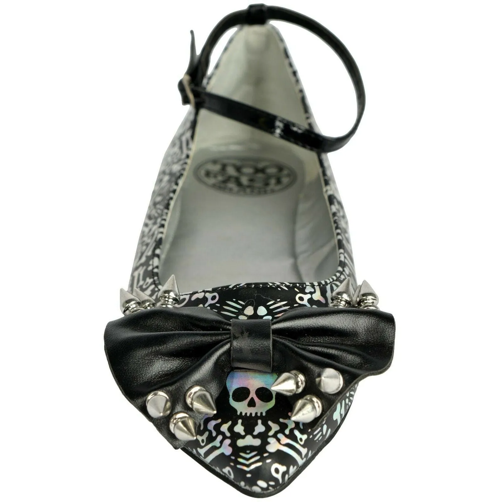 Hologram Bones Ankle Strap Womens Flats