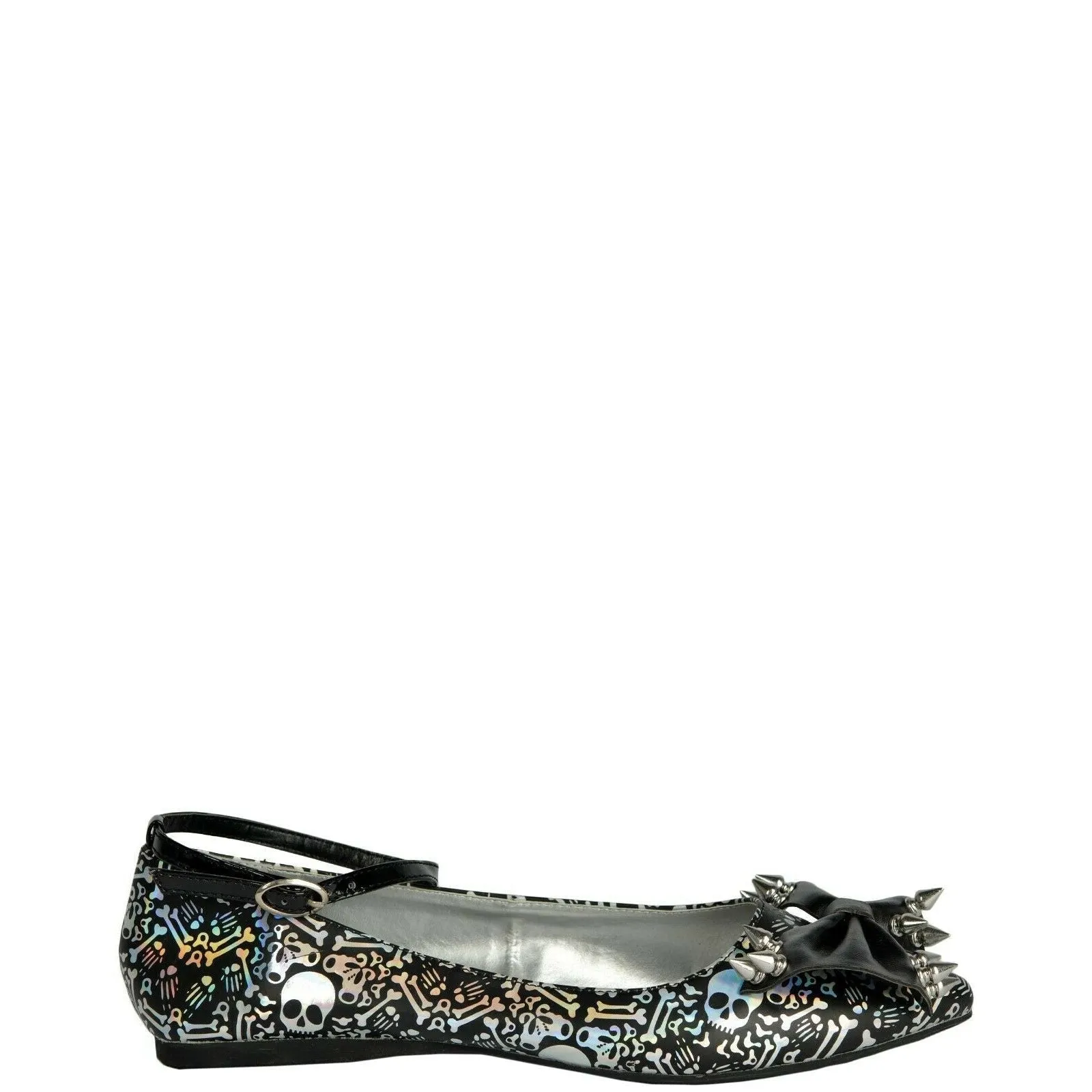 Hologram Bones Ankle Strap Womens Flats