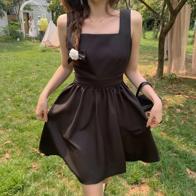 Kawaii Sexy Black Backless Dress