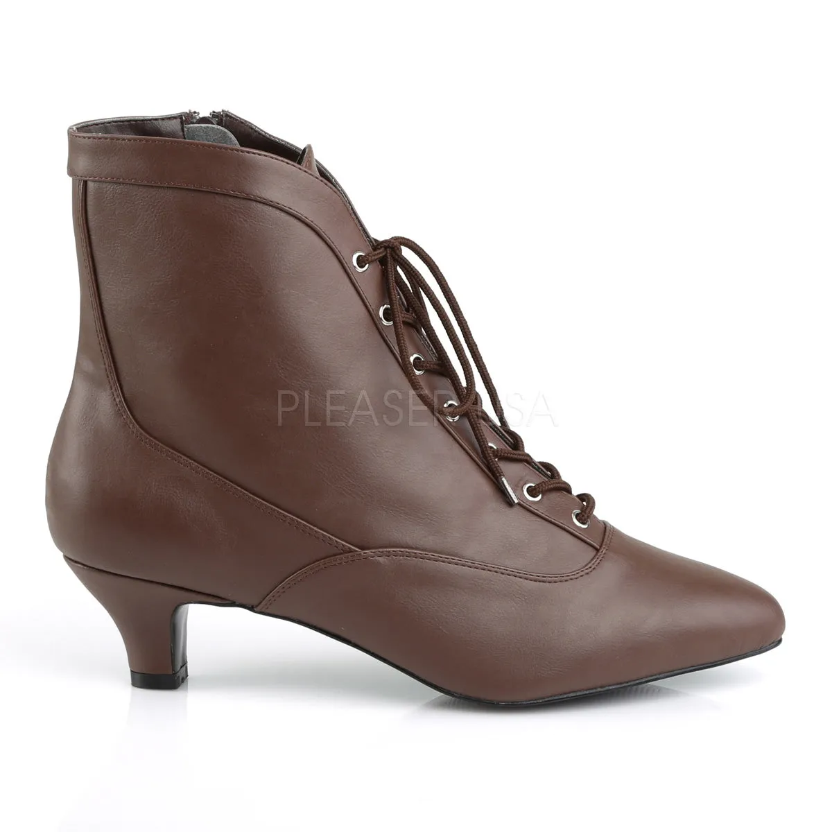 Lace-Up/Zip Ankle Boots with 2-inch Heels FAB-1005