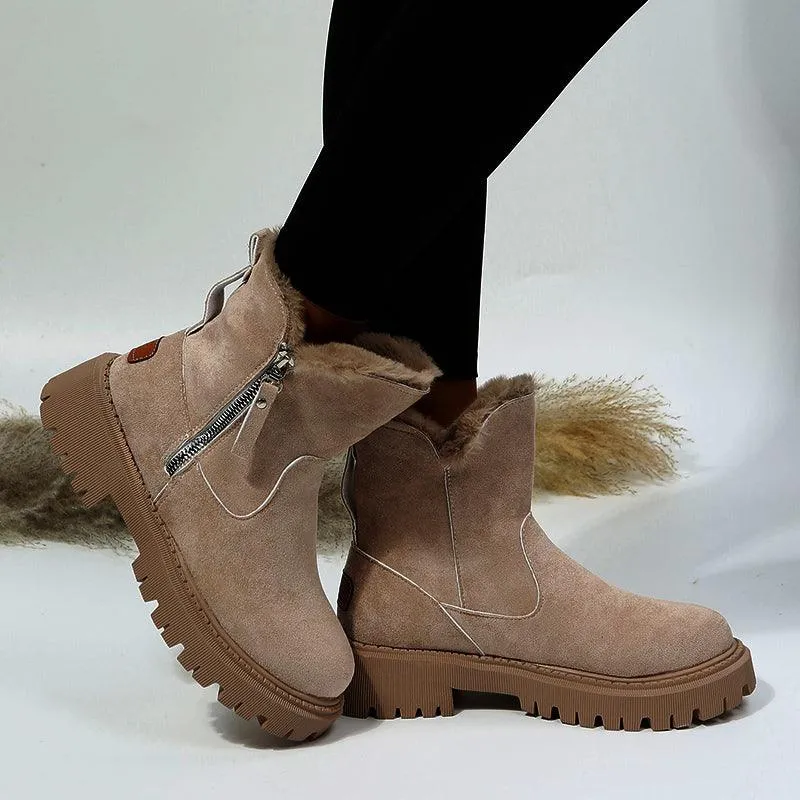 Luxe Comfort Faux Suede Plush Girls Snow Boots for Stylish Winter