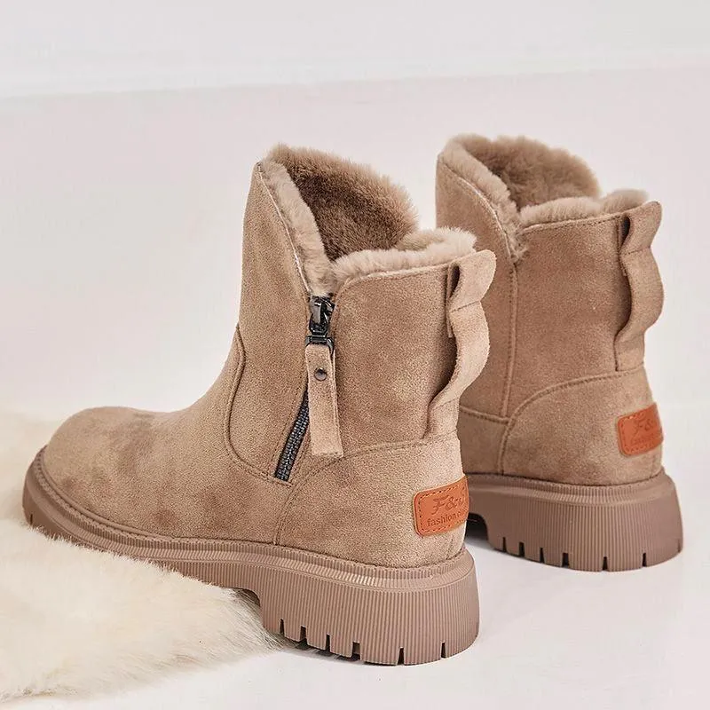 Luxe Comfort Faux Suede Plush Girls Snow Boots for Stylish Winter