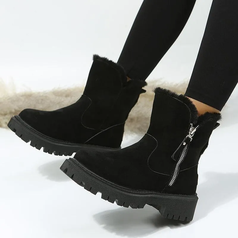 Luxe Comfort Faux Suede Plush Girls Snow Boots for Stylish Winter