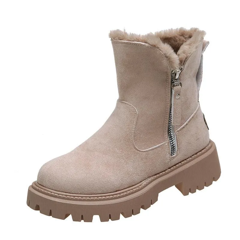 Luxe Comfort Faux Suede Plush Girls Snow Boots for Stylish Winter