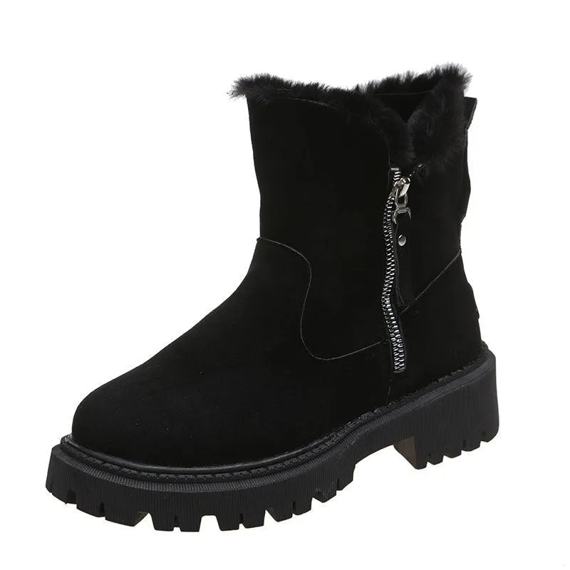 Luxe Comfort Faux Suede Plush Girls Snow Boots for Stylish Winter