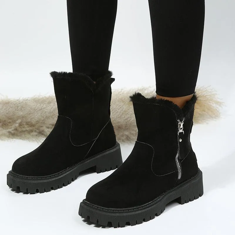 Luxe Comfort Faux Suede Plush Girls Snow Boots for Stylish Winter