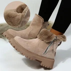 Luxe Comfort Faux Suede Plush Girls Snow Boots for Stylish Winter