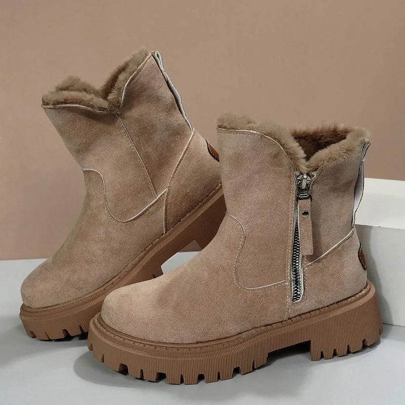 Luxe Comfort Faux Suede Plush Girls Snow Boots for Stylish Winter