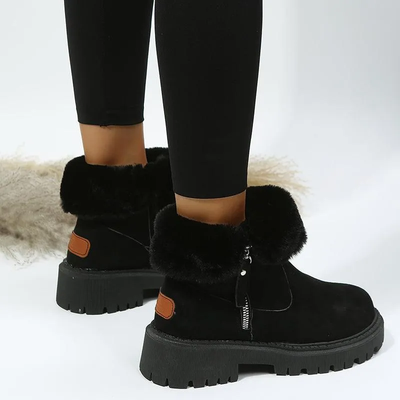 Luxe Comfort Faux Suede Plush Girls Snow Boots for Stylish Winter