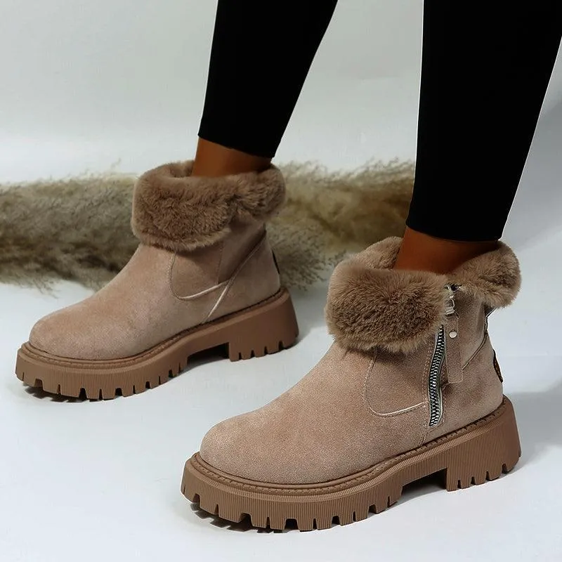 Luxe Comfort Faux Suede Plush Girls Snow Boots for Stylish Winter