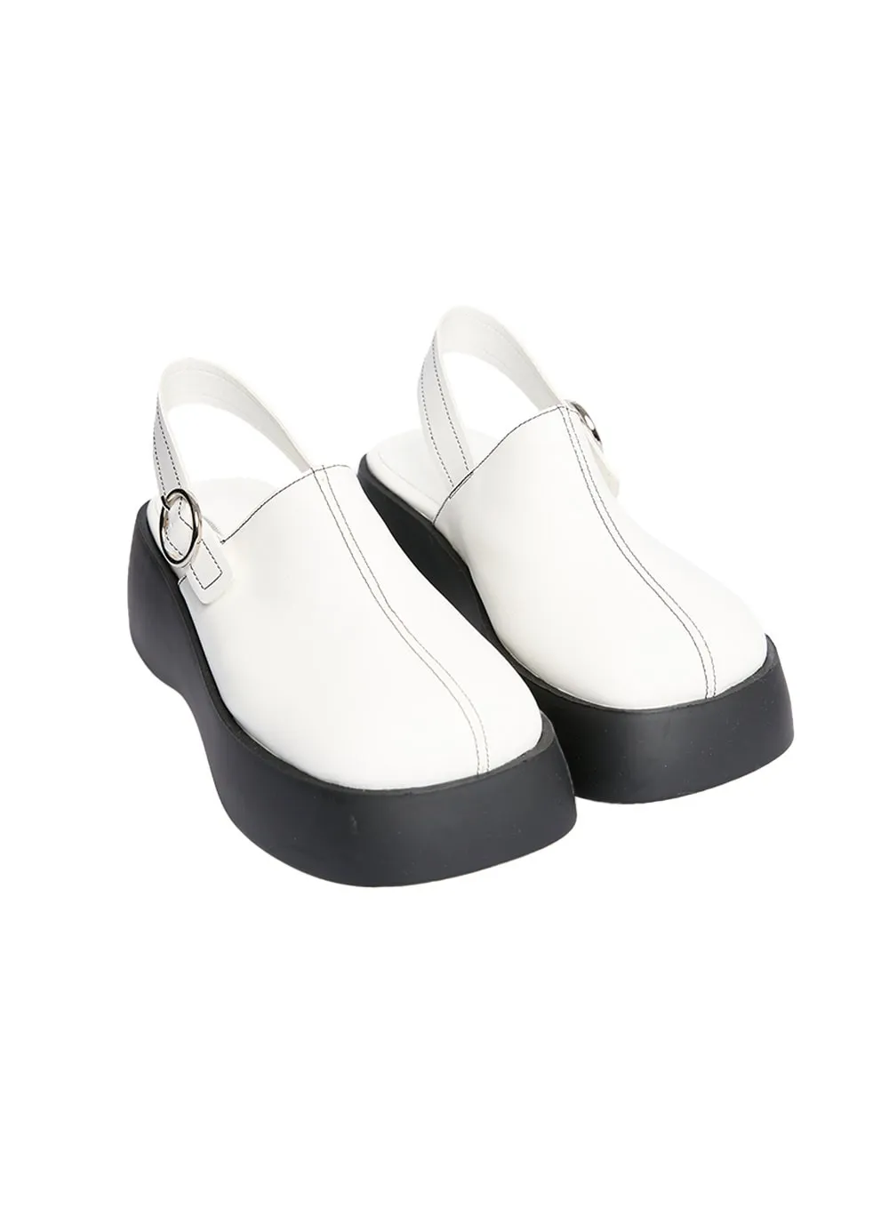 Platform Mule Stitched Sandals with Straps CJ531