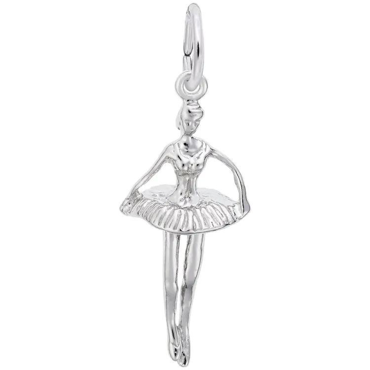SILVER POINTED TOE BALLET DANCER CHARM