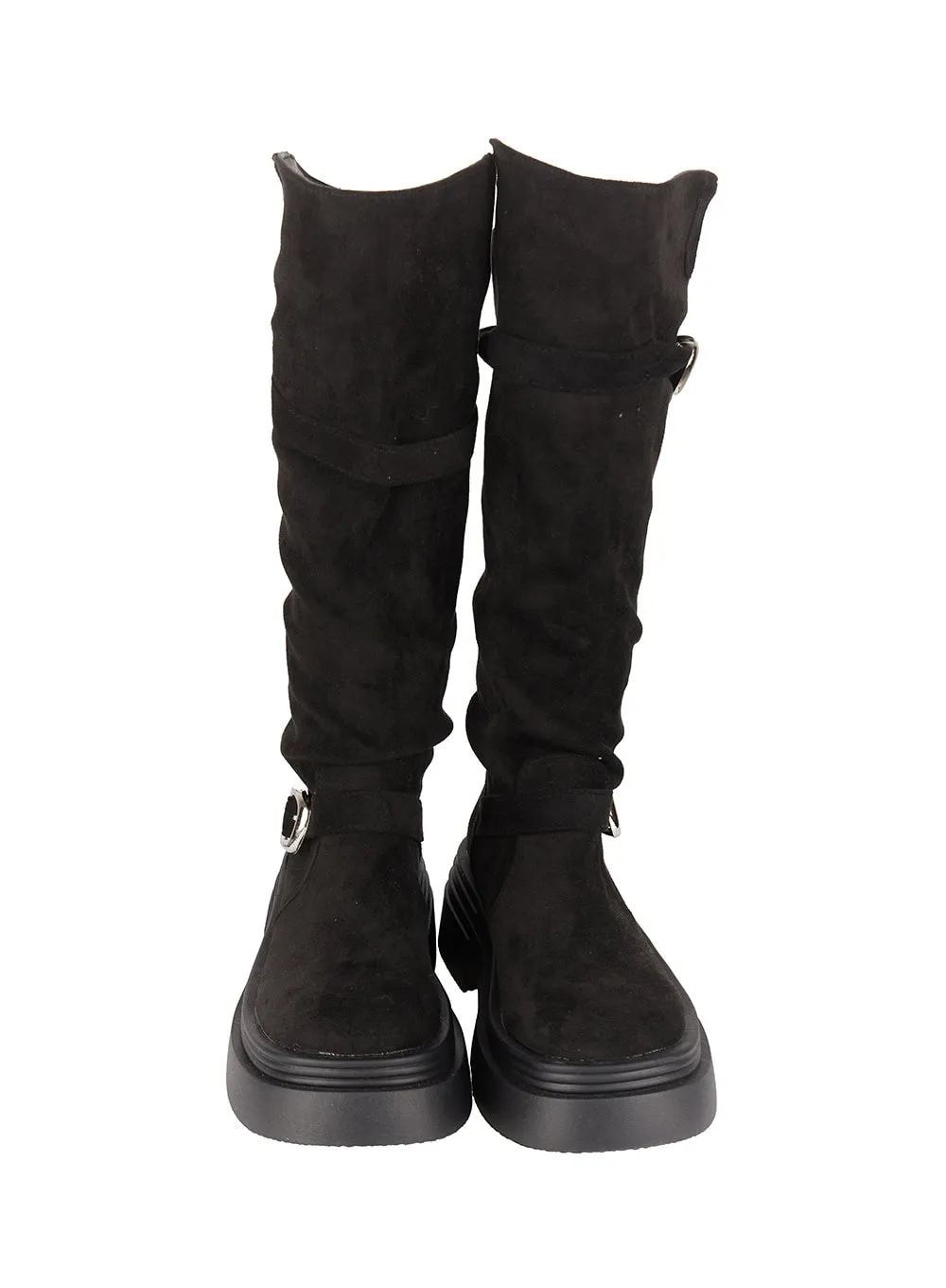 Suede Platform Buckle Boots IA515