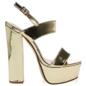 Thalia Platform Heels in Gold