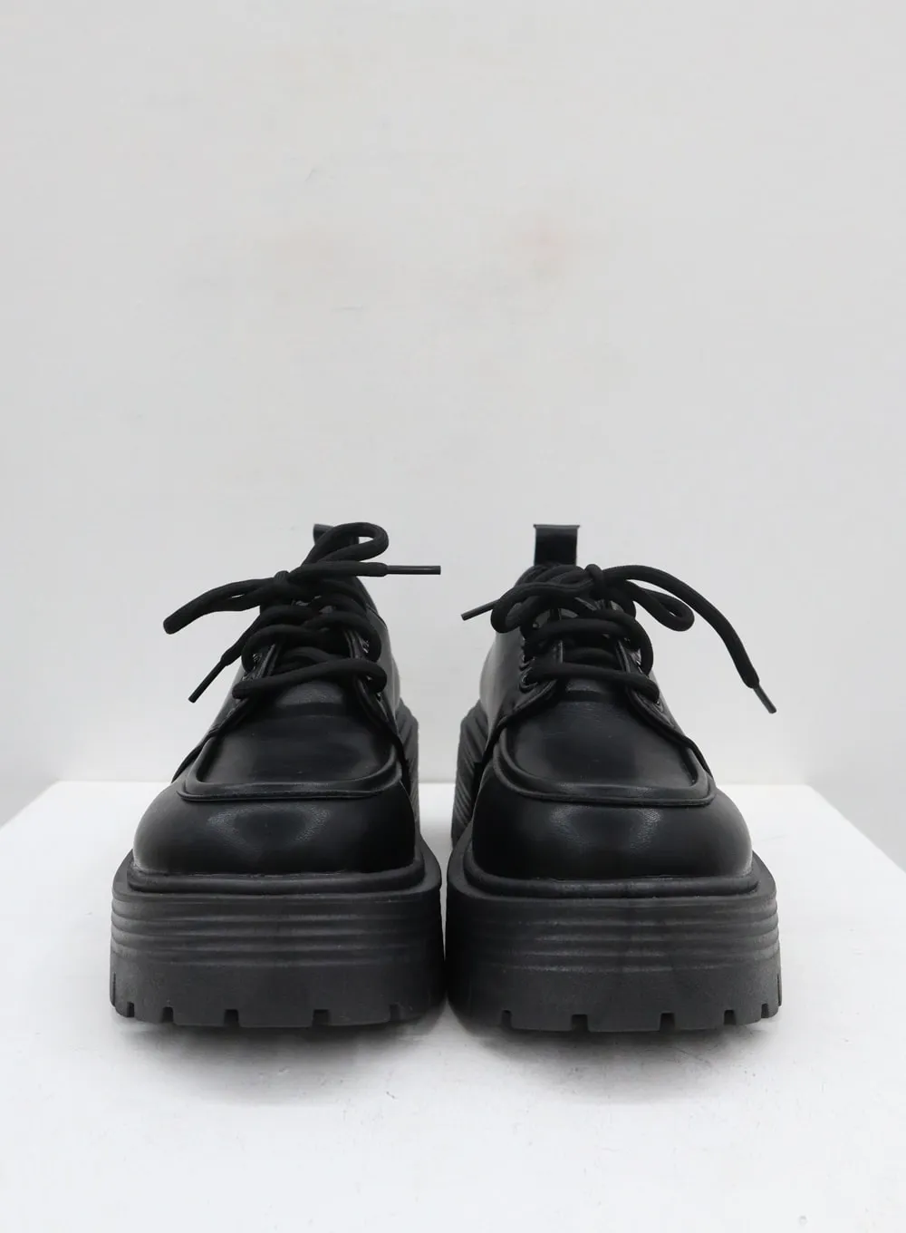 Thick Platform Lace-Up Loafer Shoes CN17