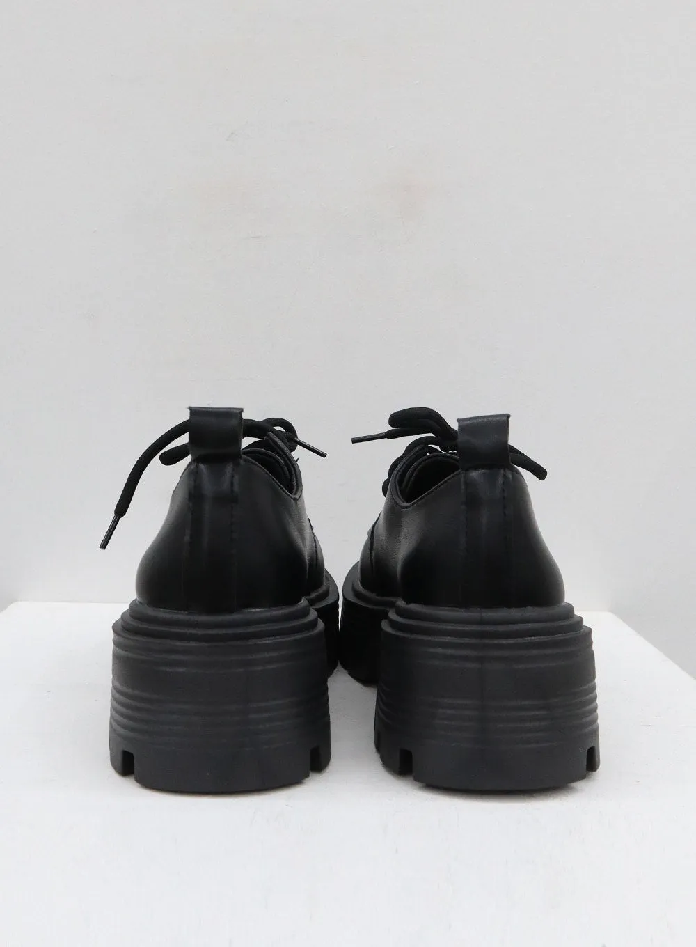 Thick Platform Lace-Up Loafer Shoes CN17